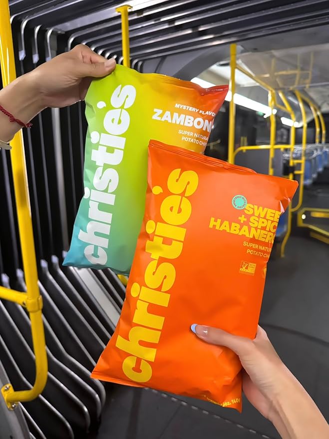 Christie's Chips Zamboni Mystery Flavor - Super Natural Potato Chips - Tart, Sweet, & Smokey, No Refined Sugar, Vegan, Gluten-Free, All-Natural, Spicy Kick & Jalapeno, 100% Plant Based - 5 oz - 6 Pack