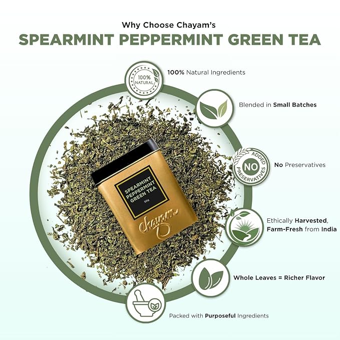 Chayam Moroccan Mint Green Tea ??35g Each | Premium Green Tea| 100% Natural Ingredients and No Added Sugar- Pack of 2