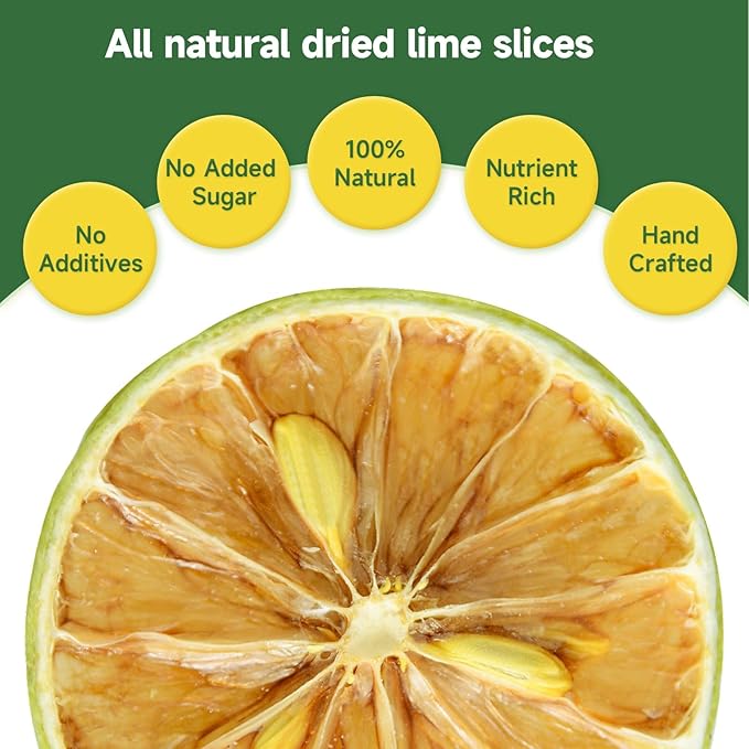 Dried Lime Slices,8.82oz/250g,Dehydrated Fruit For Cocktails,100% Natural No Additives No Sugar Added,Natural And Pure Taste,Cocktail Garnishes For Drinks,For Cake Decoration,Candle Crafts,Tea,Table Scatters , Baking Cooking