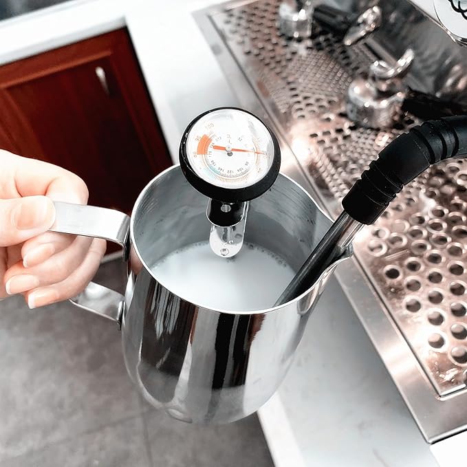 Milk Frothing Thermometer 2 Packs for Coffee Chocolate Cappuccino Frothy Milk Foam Stainless Steel Thermometer Latte Art Pen