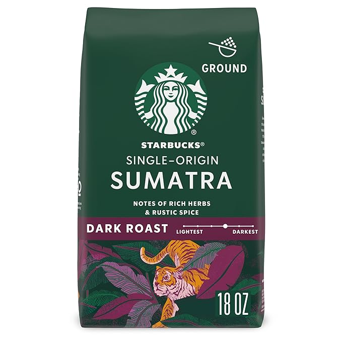 Starbucks Ground Coffee, Dark Roast Coffee, Sumatra, 100% Arabica, 1 bag (18 oz)