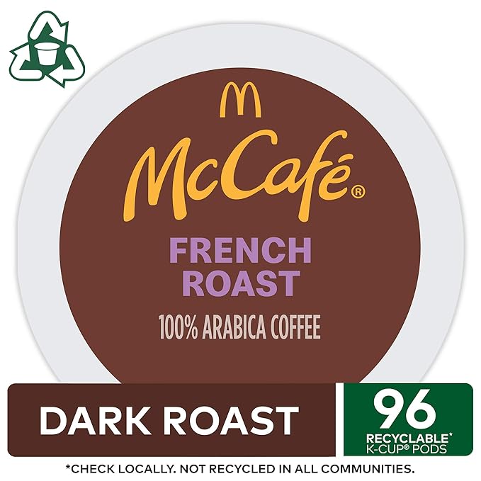 McCafe French Roast, Single Serve Coffee Keurig K-Cup Pods, Dark Roast, 96 Count (4 Packs of 24)