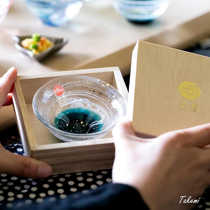 Japanese sake glass Handcrafted Mini Glass Set Elegant Japanese Sake Cups Perfect for Any Occasion Made in Japan (Sakura and Early summer, Sake Glass (2.5 fl oz))