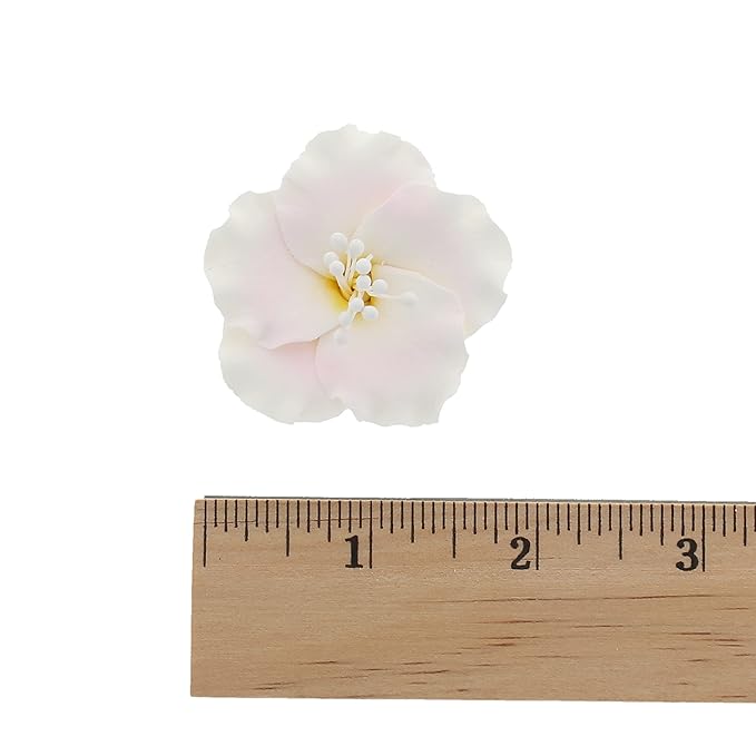 Global Sugar Art Azalea 1.75 Inch Sugar Cake Flowers Light Pink with Wire and Stamen, 10 Count by Chef Alan Tetreault