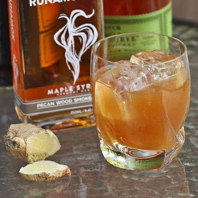 Runamok Pecan Wood Smoked Maple Syrup Organic - Authentic & Real Vermont Maple Syrup | Pure Strong Flavor | Great for BBQ, Broiled Salmon, Vinaigrettes & Cocktails | 8.45 Fl Oz (250mL)
