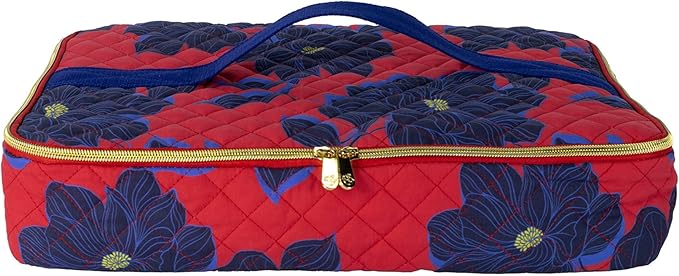 Draper James Insulated Casserole Carrier for Hot and Cold, Quilted with Handle for 16x10 Pan (Magnolia Shadows Red)