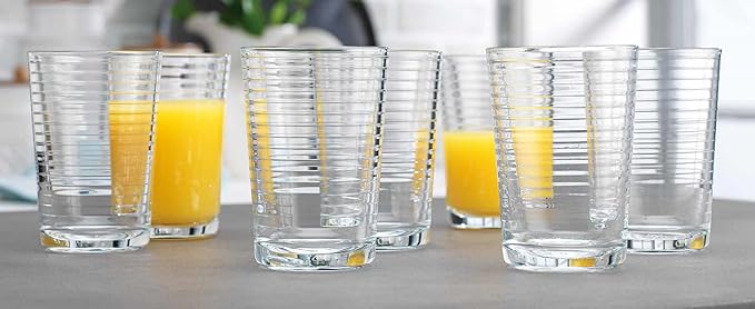 Glaver's Juice Glasses 7 oz. Set of 10 Glass Cups ??Beverage Water Tumblers For Home and Bar, Water, Cocktails, Iced tea. Kids Friendly Dishwasher Safe.