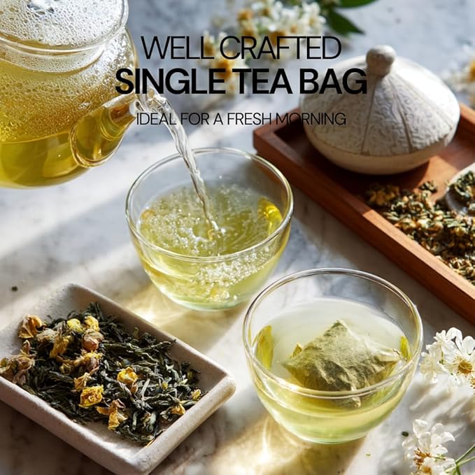BLOSSOM RITUAL Himalayan Floral – Osmanthus Infused Oolong Loose Leaf – 20 Natural Based Pyramid Bags – Serve Upto 60 cups – Milky Floral Scent & Flavor – Gentle Energy Boost & Overall Calmness| 2.65oz