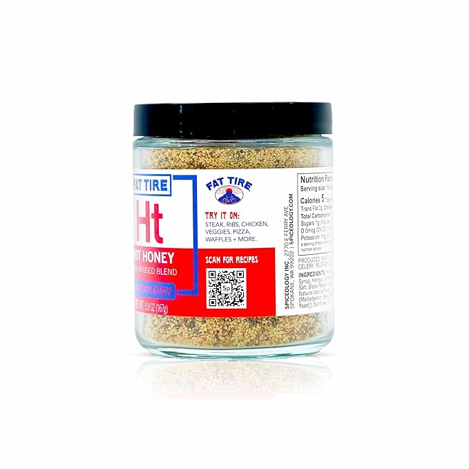 Spiceology – New Belgium Brewing Fat Tire Hot Honey Spice Blend – Sweet Heat Seasoning with Honey, Chili & Beer-Infused Flavor – Great on Chicken, Ribs, Pizza, Roasted Veggies & More – 5.9 oz