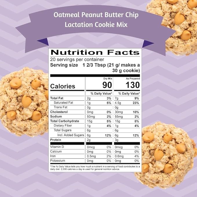 MilkBliss Lactation Cookies Mix- Oatmeal Peanut Butter Chip Breastfeeding Cookie Supplement Support for Breast Milk Increase- 15oz