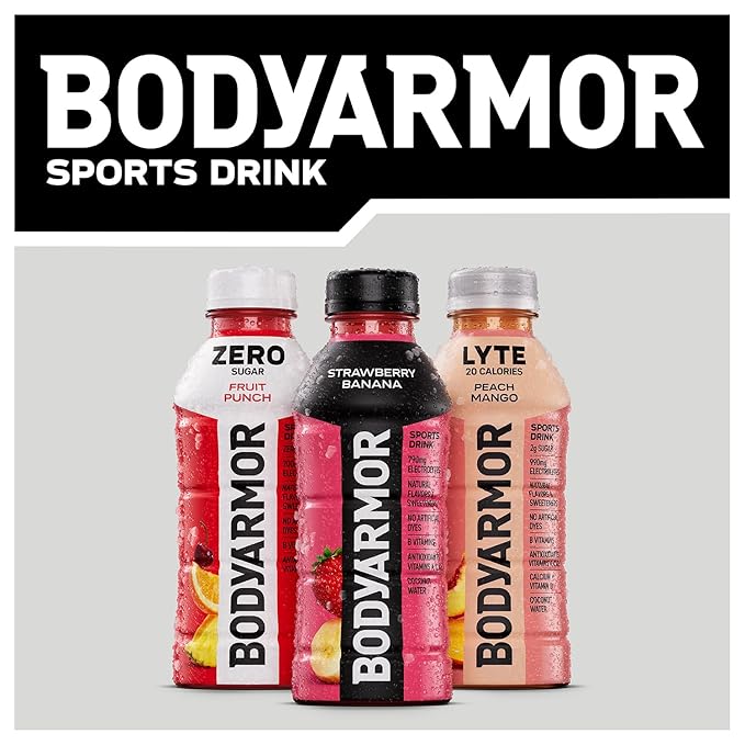 BODYARMOR Sports Drink Sports Beverage, Tropical Punch, Coconut Water Hydration, Natural Flavors With Vitamins, Potassium-Packed Electrolytes, Perfect For Athletes, 28 Fl Oz (Pack of 15)