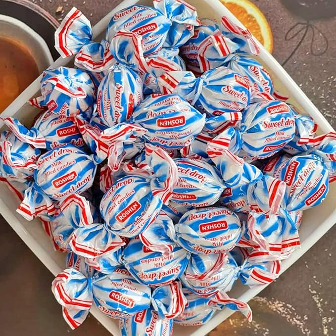 Roshen Caramel Candy Sweet Drop with Milky Filling, Delicious, Flavorful Sweets 150g/5.29oz Pack of 3