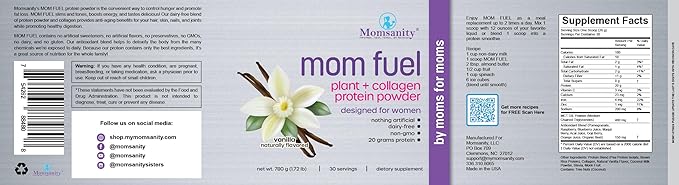 Dairy-Free Meal Replacement Protein Powder for Women - Plant & Collagen Protein Blend | 20g Protein (Vanilla)