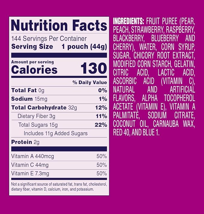 Welch's Fruit Snacks, Berries 'n Cherries, Great for School Lunches, Bulk Pack, Individual Single Serve Bags, 1.55 oz (Pack of 144)