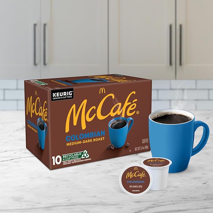 McCafe Colombian, Single Serve Coffee Keurig K-Cup Pods, Medium Roast, 60 Count, (6 Packs of 10)