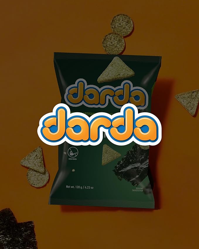 Darda Seaweed Rice Chips- Air-Popped Crispy Rice Chip Snacks with Korean Savory Seaweed Flavor, Low-Calorie Ksnack, Non-Fried, Zero Cholesterol, Light & Crunchy Snack Packs (4.23oz)