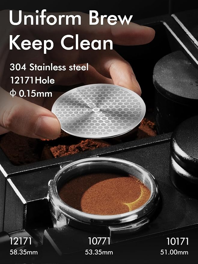 51mm Espresso Puck Screen, 0.9mm 150?œm Ultra Thin Coffee Espresso Filter Screen - Mesh Reusable Filter for Espresso Portafilter Filter Basket 51mm