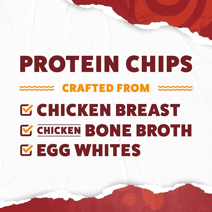 WILDE Protein Chips Barbeque, Thin and Crispy High Protein Snacks, Keto Friendly, Low Carb Chips, Real Ingredients, 1.34oz (Pack of 8)