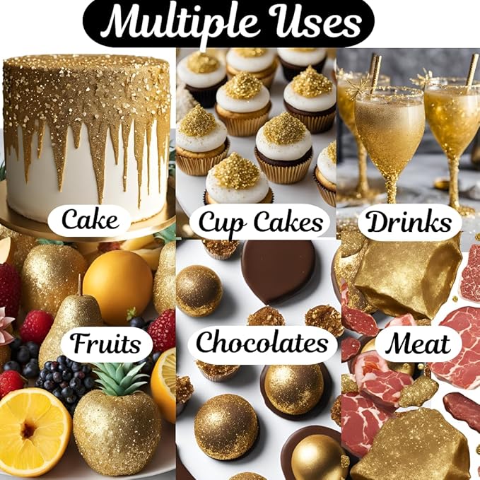 Dazzle Dust Edible Glitter Sprinkles for Cake Decorating, Drinks, Cookie, Icing, Dessert Decorations, Sparkly Luster, Food-Grade, Vegan, Gluten Free, Kosher, Bulk 10g, Silver