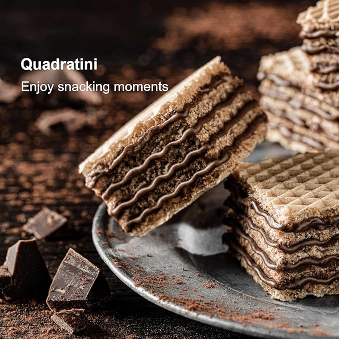 Loacker Quadratini Variety Pack Wafer Cookies LARGE - 30% Less Sugar - Mix of Hazelnut, Dark Chocolate, Vanilla and Chocolate - Premium Crispy Bite Size Wafers - LARGE Pack of 6