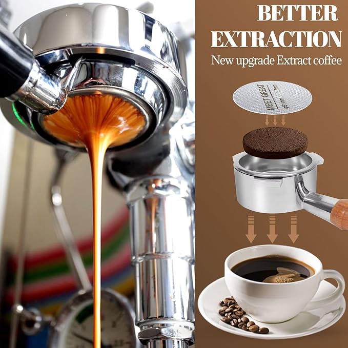 Meet Great- 2 Packs 51mm Espresso Puck Screen, 1.7mm Thickness 150?œm 316L Stainless Steel, Upgraded Reusable Coffee Filter Screen for 51mm Breville Portafilter Filter Basket