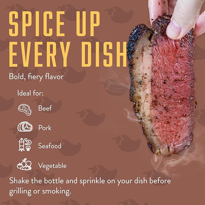 Chiles and Smoke - Canyon Crust Beef Seasoning, Great on Beef Brisket, Ribeye Steaks, Hamburger Meat and More, BBQ Rub and Spices for Grilling and Smoking, No Sugar, Gluten & MSG, USA-Made, 255 g