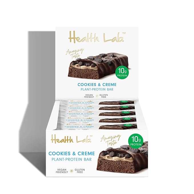 Health Lab - Vegan Protein Bars - Cookies 'N' Cream 720g - (Pack of 15)