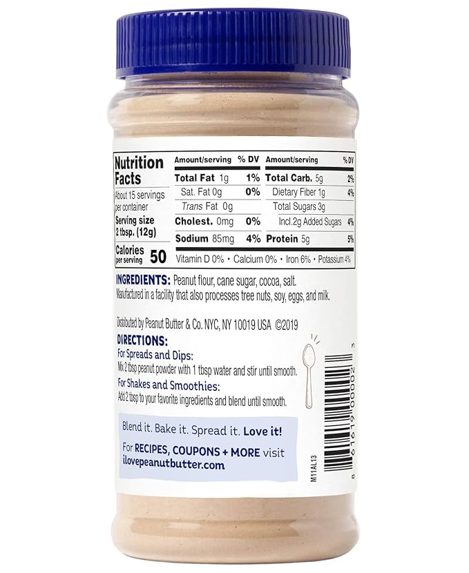 Peanut Butter & Co. Cocoa Peanut Powder, Non-GMO Project Verified, Gluten Free, Vegan, 6.5 Ounce Jars (Pack of 6)