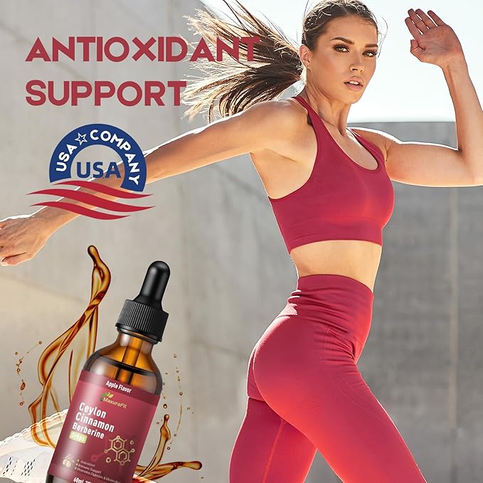 2 Pack Ceylon Cinnamon Berberine Bitter Liquid Drops Supplement with Turmeric,Green Tea,Apple Cider Vinegar,Black Seed Oil for Immune System & Digestive System Supports 4 FL OZ