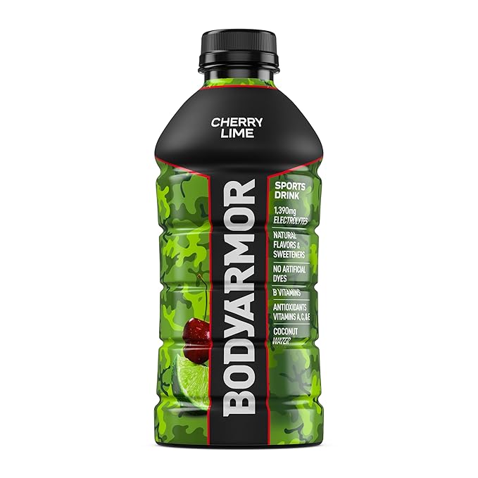 BODYARMOR Sports Drink Sports Beverage, Cherry Lime, Coconut Water Hydration, Natural Flavors With Vitamins, Potassium-Packed Electrolytes, Perfect For Athletes, 28 Fl Oz (Pack of 15)