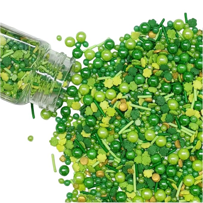 1 Bottle Edible Green Leaf Sprinkles St Patrick's Day Green Baking Sprinkle Cake Cupcake Toppers Cookie Ice Cream Donut Decoration