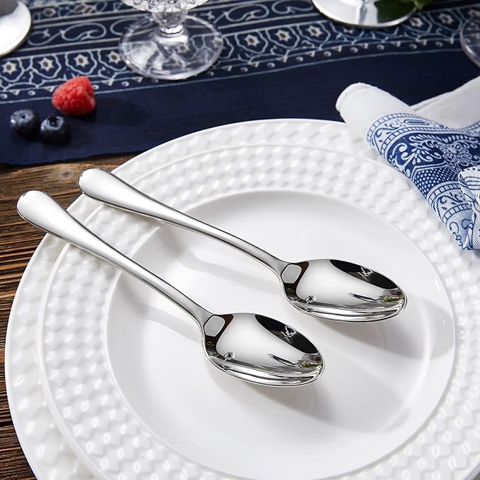 KEAWELL Premium Verona 4-Piece 6.5 inch Spoon Set ??18/10 Stainless Steel, Heavy-Duty Mirror-Finished Silverware for Daily Meals, Hosting and Special Occasions (4, Teaspoons)