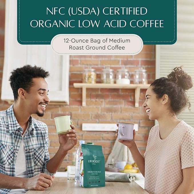 Lifeboost Coffee 3 Pack Medium Roast Ground Coffee - Low Acid Single Origin USDA Organic Coffee - Non-GMO Ground Coffee Third Party Tested For Mycotoxins & Pesticides - 12 Ounces