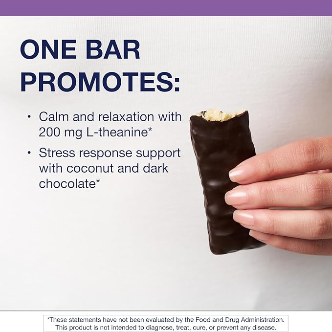 Metagenics Ultra Calm Bar - For Stress Management Support* - With 200 mg L-Theanine - With Iron & Potassium Minerals - 12 Bars