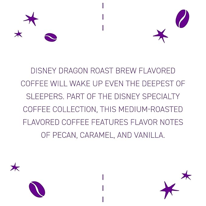 Joffrey's Dragon Roast Brew - Disney Specialty Coffee, Flavored with Pecan, Vanilla & Caramel, Medium Roast, Brew or French Press (Whole Bean, 11oz)