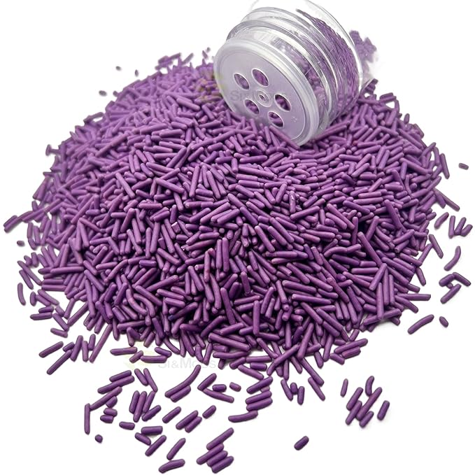 SE Si&Moos Purple Sprinkles Edible Purple Jimmies Soft Jimmy Sprinkles Halloween Cake Decorations Christmas Cookie Decorations for Topping Ice Cream, Cookies, Cakes, Cupcakes, Dessert Decorating 2.75 OZ