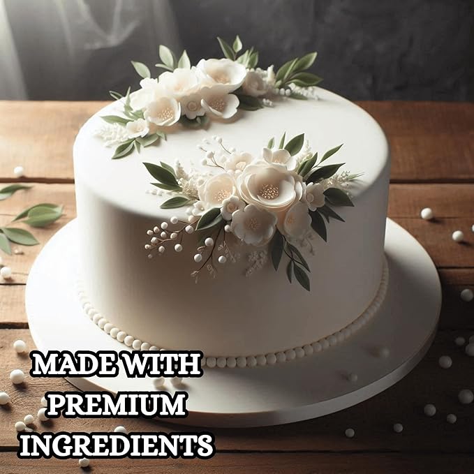 Confect White Fondant for Cake Decorating | Chef?셲 Choice Fondant Icing for Christmas Cakes, Cupcakes, Cookies & Baking ??Smooth, Easy to Roll & Mold ??Vanilla Flavor | Vegan, Gluten-Free, Nut-Free, Palm Oil-Free ??8.8 Oz