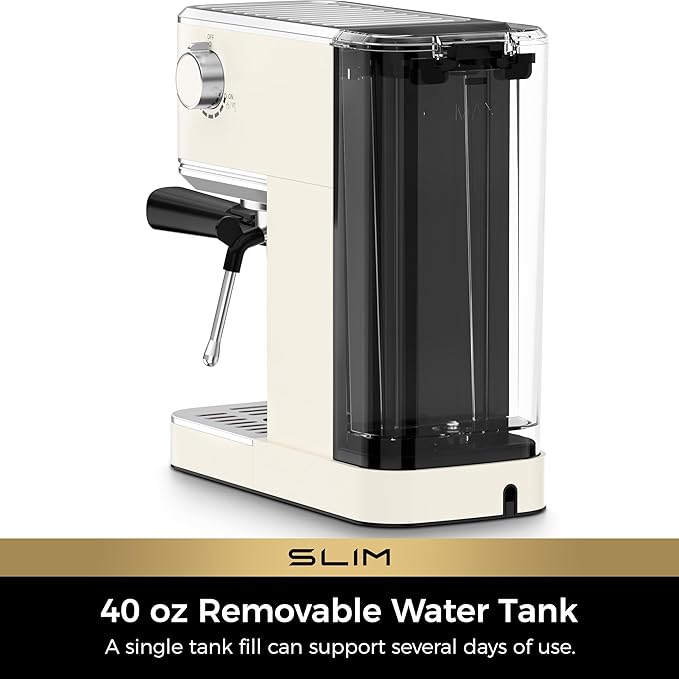 CHULUX Slim Espresso Machine with Milk Frother Steam Wand, 20 Bar Professional Italian Pump Espresso Coffee Machine for Home Cappuccino & Latte Maker, Creamy