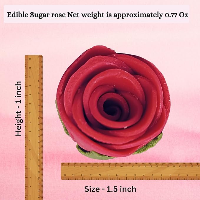 Confect Edible Flower | Edible Flower for cake decorations | Edible Flower Cupcake Toppers | | Cupcakes & Doughnut Edible Toppers | Viva Magenta Sugar Flower-Vegan, Gluten-Free, Soy-Free, Dairy-Free, Palm Oil-Free -Pack of 12