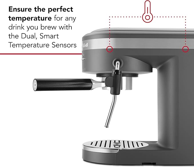 KitchenAid Semi-Automatic Espresso Machine KES6403, Matte Charcoal Grey, 1.4 Liters
