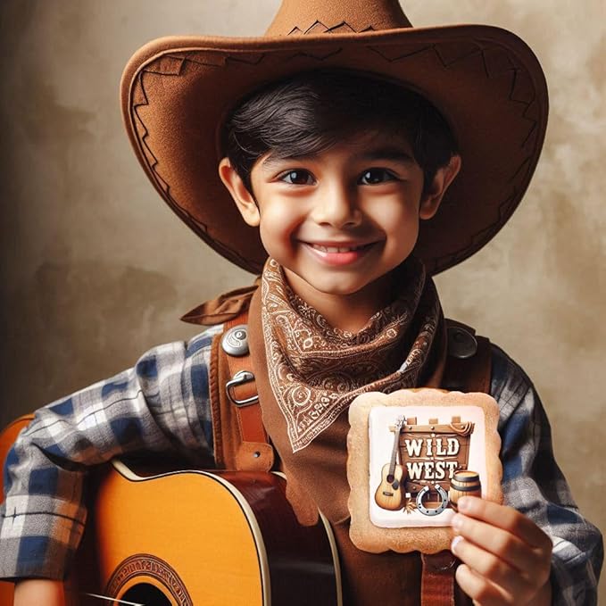 Cowboy Themes Cookies 24 Pack Individually Wrapped | Wild West | Cowboy Hat Western Theme | Cowboy Boots Cactus Cookies