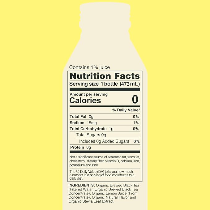 Saint James Iced Tea - Organic Black Tea - Non-GMO, Gluten Free, Zero Calorie, Zero Sugar - Classic Lemon, 12 Pack (16 fl oz each)