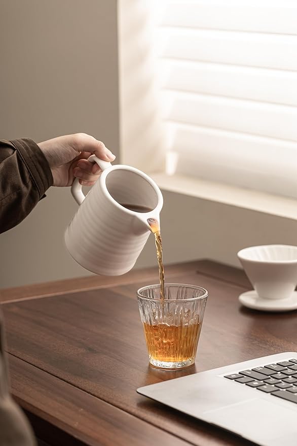 Pour Over Coffee Maker,Ceramic Coffee Maker With 40 pcs V60 Paper Filter竊?5oz/450ml Pour Over Coffee Dripper (White, V01)