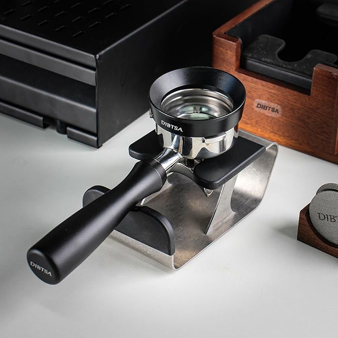 Magnetic Espresso Dosing Funnel, Coffee Dosing Ring, Anodized Aluminum with 8 Magnetized Compatible with 58mm Portafilter, Black