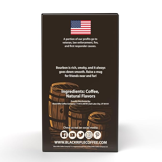 Black Rifle Coffee Company Medium Roast K Cups - Single Serve K Cups Coffee Pods - Kcup Pods Compatible with Keurig 1.0 & 2.0 - Made from Pure Arabica Beans (Bourbon, 22 Count)