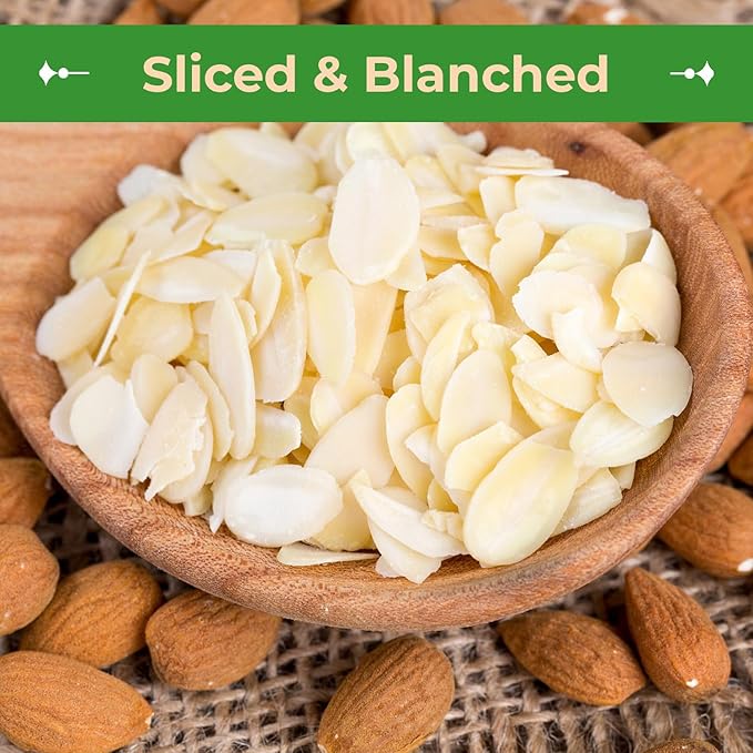 Sincerely Nuts ??Raw Blanched Sliced Almonds | 5 Lb. Bag | Delicious Guilt Free Snack | Low Calorie, Vegan, Gluten Free | Gourmet Kosher Food | Source of Fiber, Protein, Vitamins and Minerals