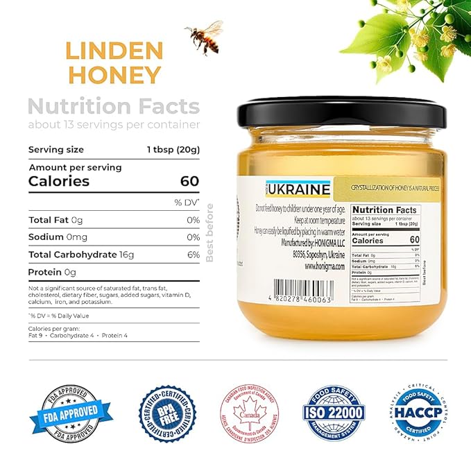 HONIGMA® Raw Honey | Exquisite Taste | 100% Pure | Unpasteurized | Unfiltered | Partially crystallized | 8.8 Fl Oz (Pack of 4)