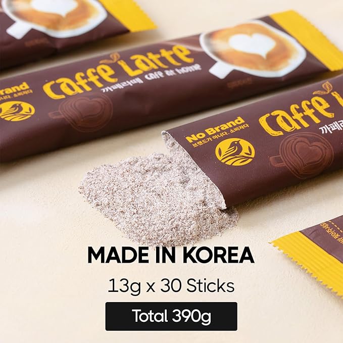COELO Caffe Latte Coffee Mix 30Pack x 13g (Total 13.7oz) Premium Korean Instant Coffee Milk Sweetness Flavor Treats Individual Packets On-the-Go Camping K-Coffee Single Serve Sticks Easy Cut