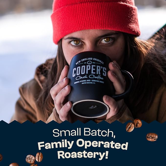 Whiskey Barrel Aged Coffee, Single-Origin Sumatra Beans Aged in American Malt Whiskey Barrels, Medium Dark Roast Whole Bean, 12 oz
