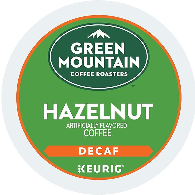 Green Mountain Coffee Roasters Hazelnut Decaf Keurig Single-Serve K-Cup pods, Light Roast Coffee, 72 Count